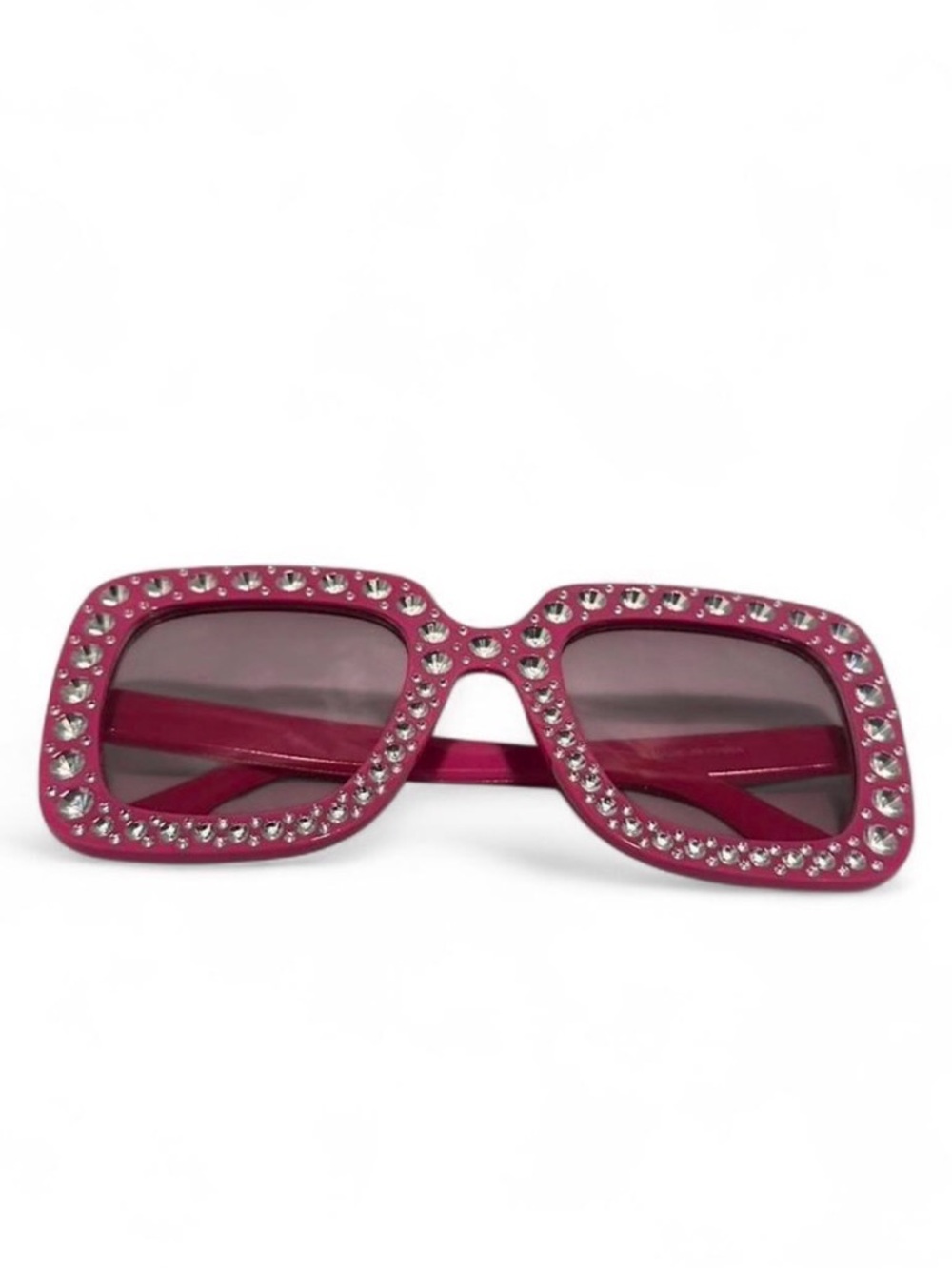 Pink Rhinestone-Embellished Sunglasses